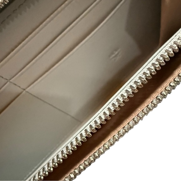 MCM Visetos Zip-Around Continental Wallet Light Blue Silver Monogram - Picture 8 of 9